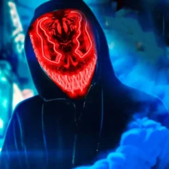 El Wire Demon Röd LED Mask