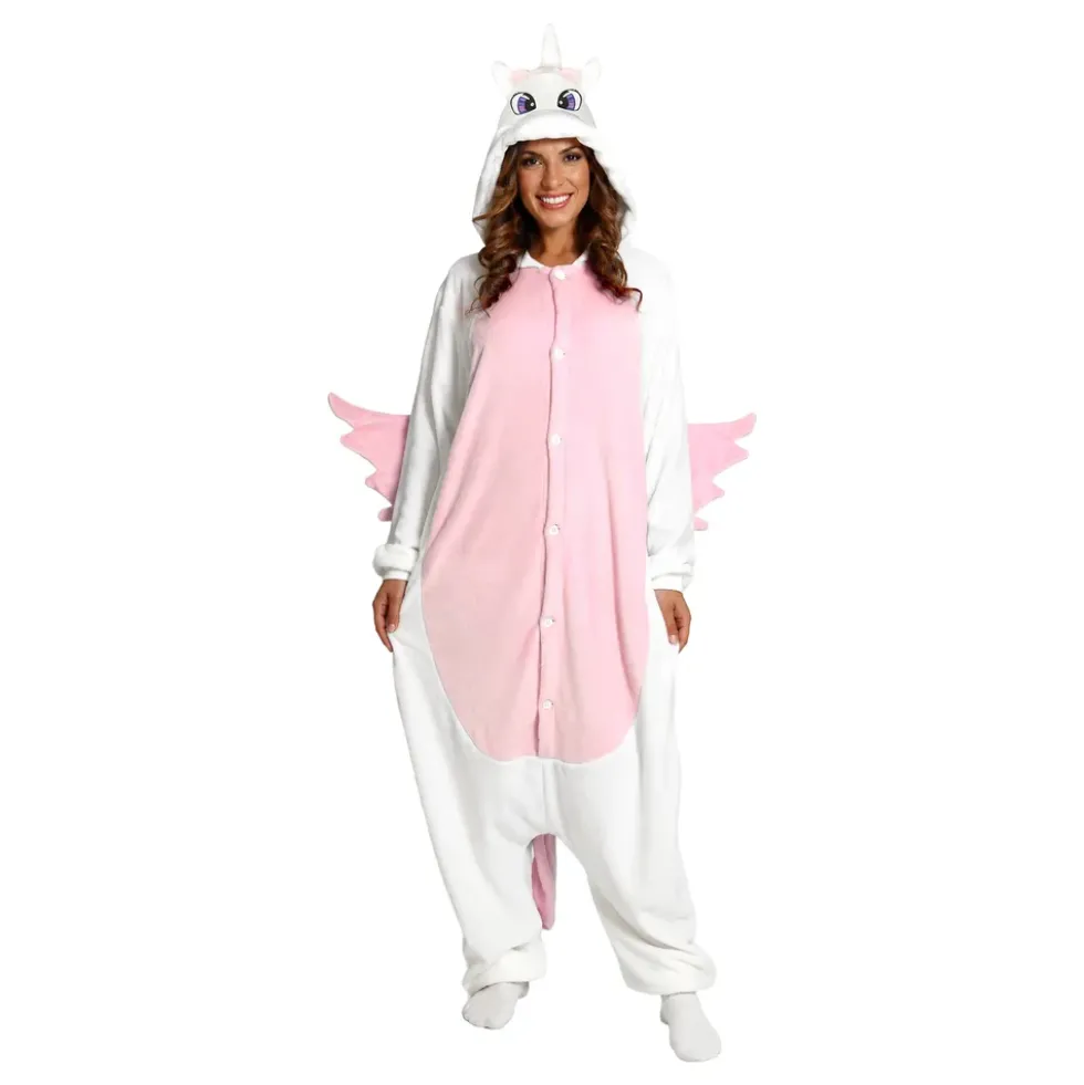 Enhörning Kigurumi Rosa Maskeraddräkt