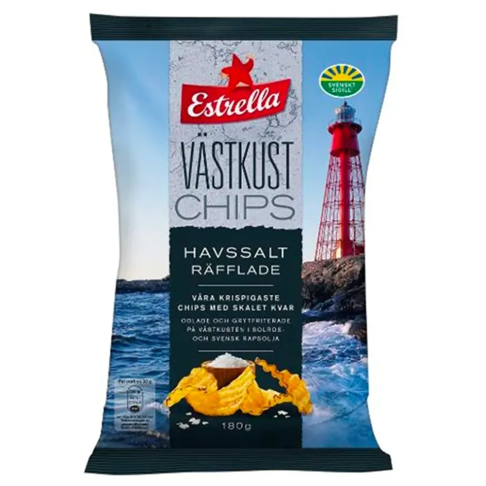 Estrella Västkustchips Havssalt Räfflade