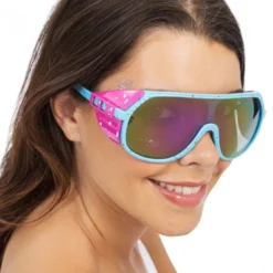 Festivalglasögon Retro Rave Blå/Rosa