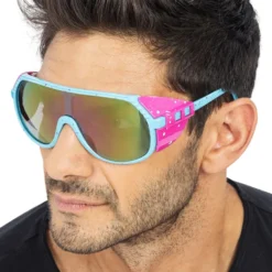 Festivalglasögon Retro Rave Blå/Rosa