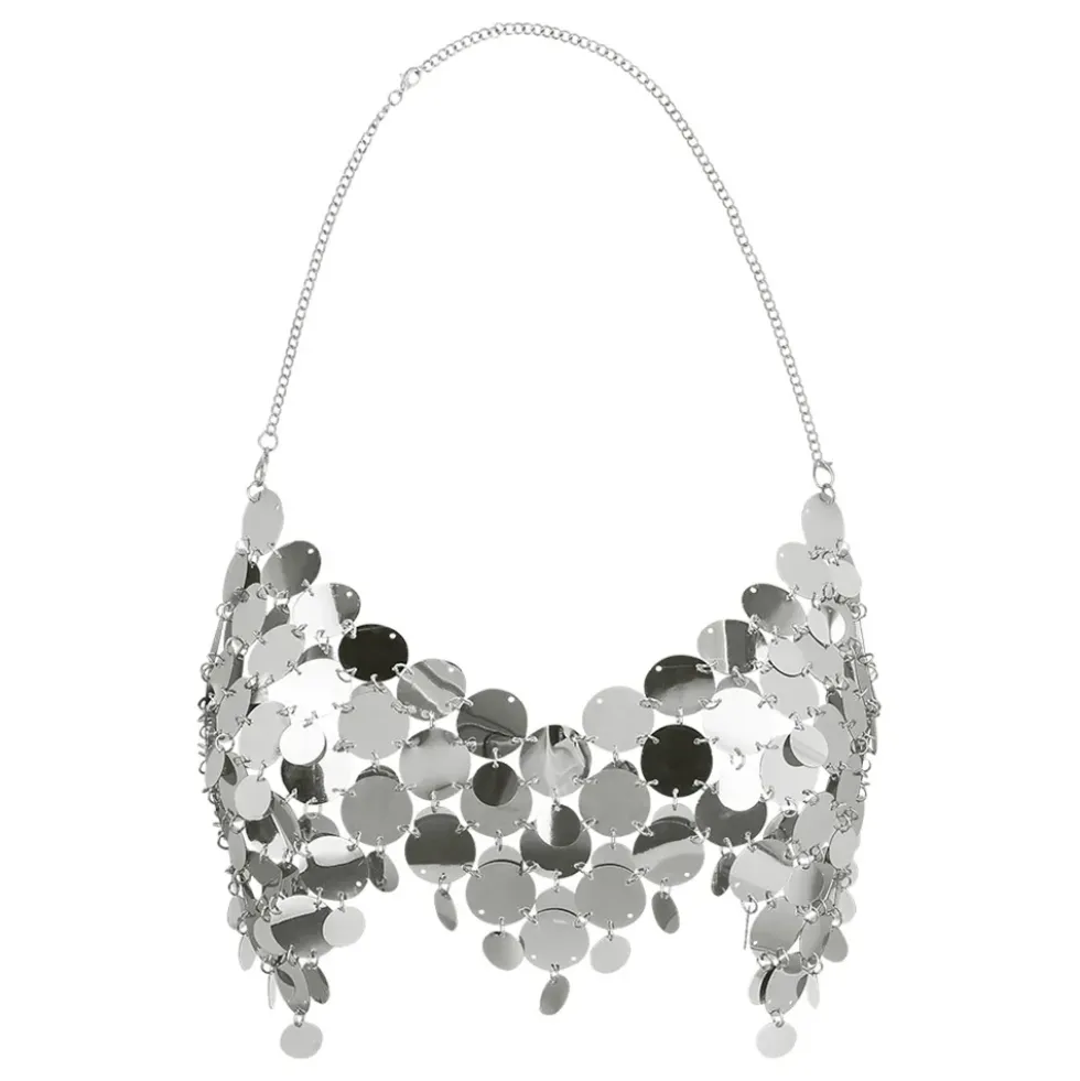 Festivaltopp Paljetter Silver