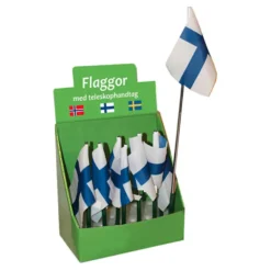 Finsk Flagga med Teleskophandtag