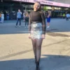 Fishnet Strumpbyxor med Strass Deluxe