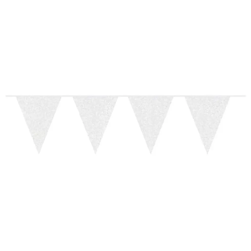 Flagbanner Glitter Vit
