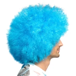 Fluffig Neonblå Peruk