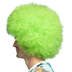 Fluffig Neongrön Peruk