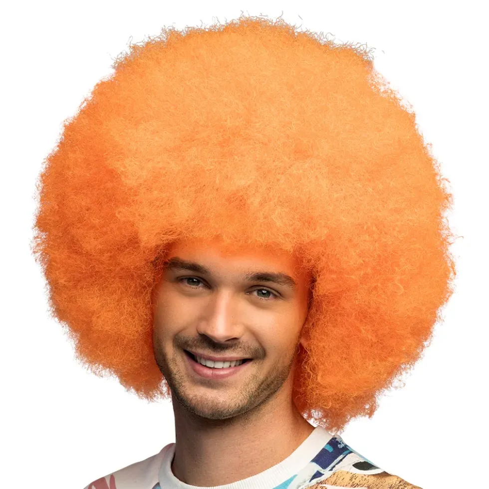 Fluffig Neonorange Peruk