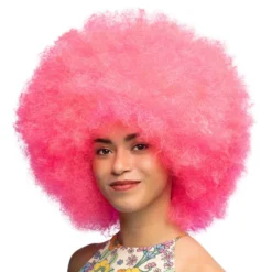 Fluffig Neonrosa Peruk