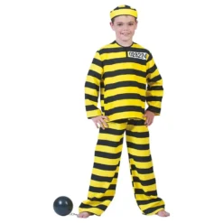 Fånge Gul/Svart Barn Maskeraddräkt