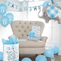 Folieballong Baby Shower Blå Elefant