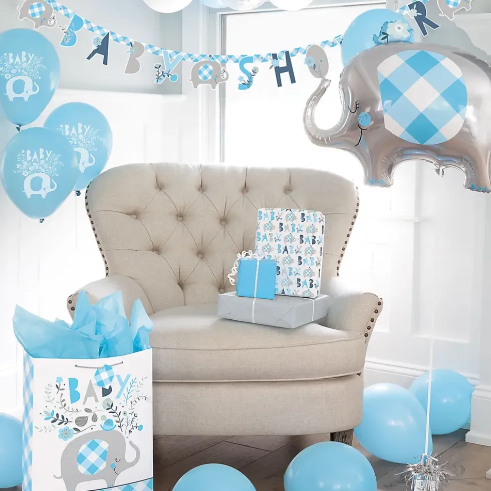 Folieballong Baby Shower Blå Elefant