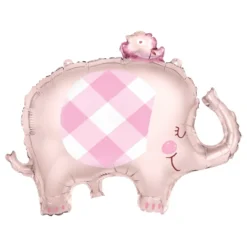 Folieballong Baby Shower Rosa Elefant