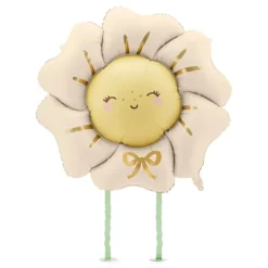 Folieballong Blomma med Ben Beige