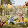 Folieballong Blomma med Ben Ljusrosa