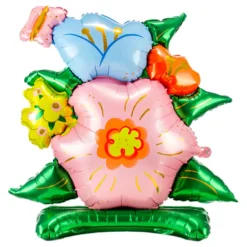 Folieballong Blommor med Bas