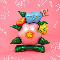 Folieballong Blommor med Bas