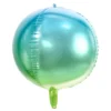 Folieballong Boll Ombre Blå/Grön