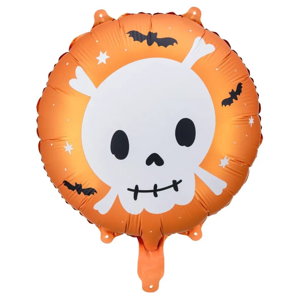 Folieballong Dödskalle Orange