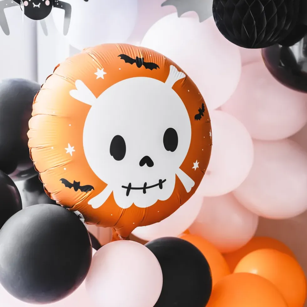 Folieballong Dödskalle Orange