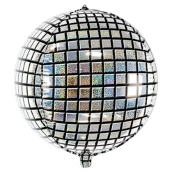 Folieballong Discokula Silver Holografisk
