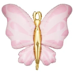 Folieballong Fjäril Rosa