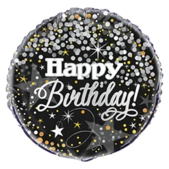 Folieballong Glitter Happy Birthday