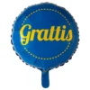 Folieballong Grattis Blå/Gul