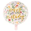 Folieballong Happy Birthday Blommor