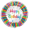 Folieballong Happy Birthday Regnbåge