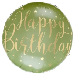 Folieballong Happy Birthday Grön/Guld