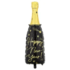 Folieballong Happy New Year Champagneflaska