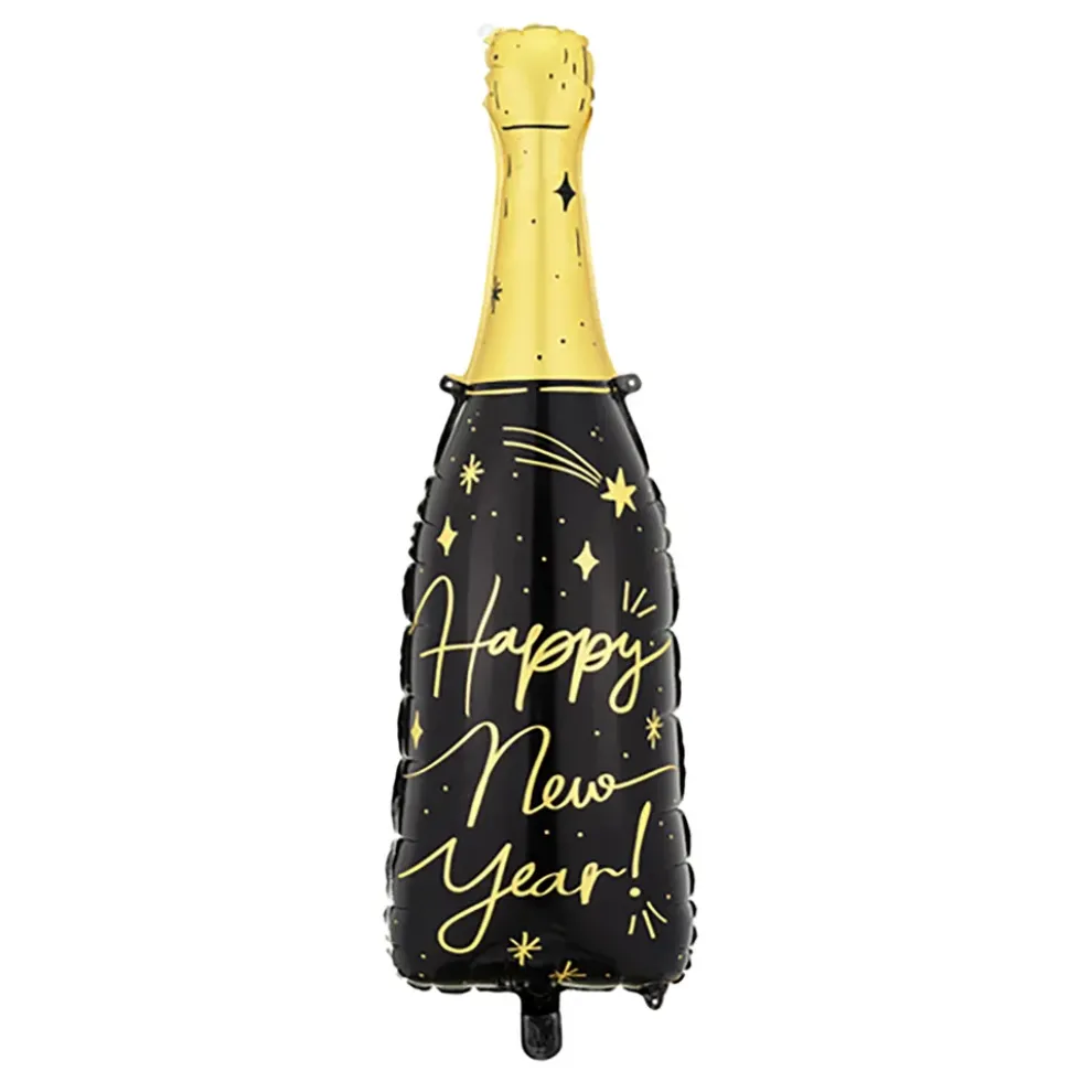 Folieballong Happy New Year Champagneflaska