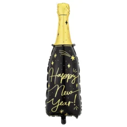 Folieballong Happy New Year Champagneflaska