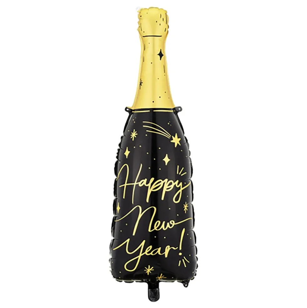 Folieballong Happy New Year Champagneflaska