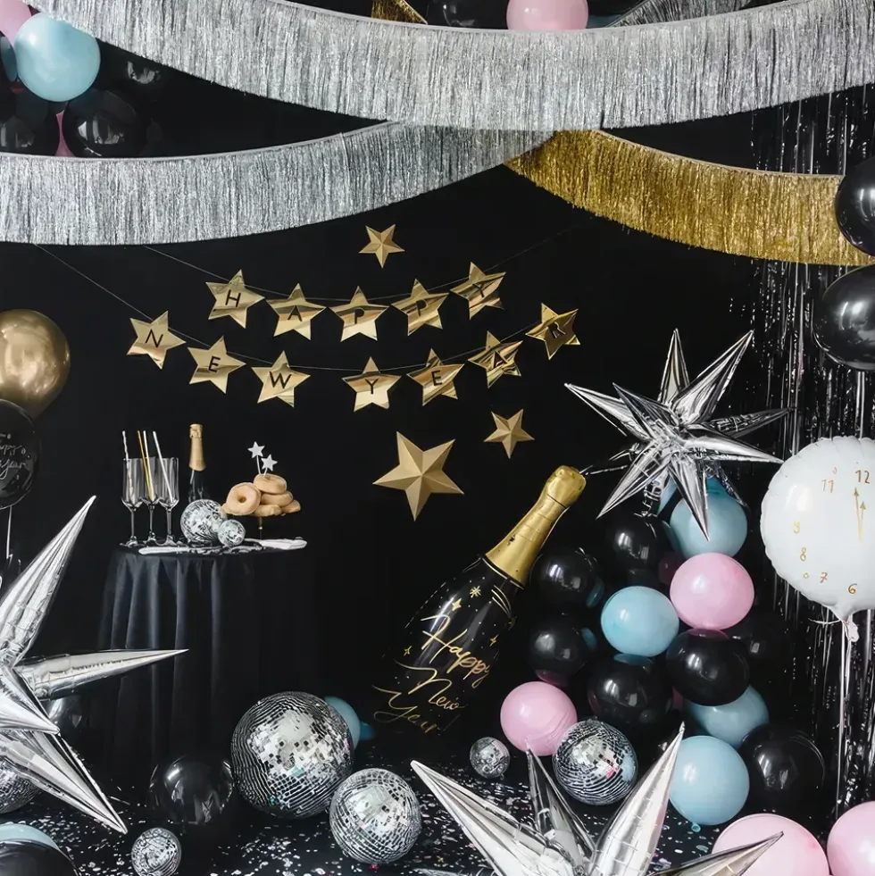 Folieballong Happy New Year Champagneflaska