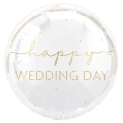 Folieballong Happy Wedding Day Vit