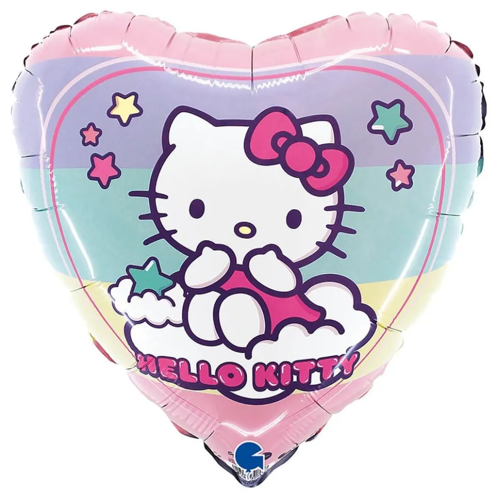 Folieballong Hjärta Hello Kitty Rainbow