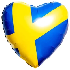 Folieballong Hjärta med Svenska Flaggan