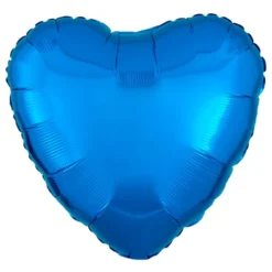 Folieballong Hjärta Metallic Blå