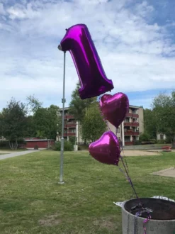 Folieballong Hjärta Metallic Rosa
