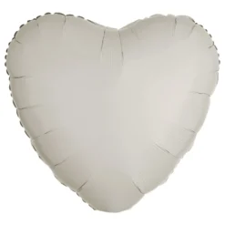 Folieballong Hjärta Metallic Vit