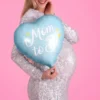 Folieballong Hjärta Mom to Be Blå