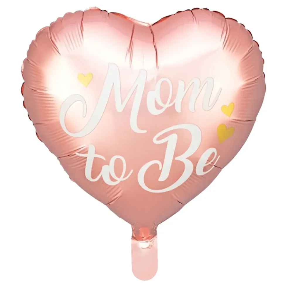 Folieballong Hjärta Mom to Be Rosa