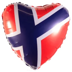 Folieballong Hjärta Norska Flaggan