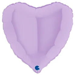 Folieballong Hjärta Pastell-Lila Matt
