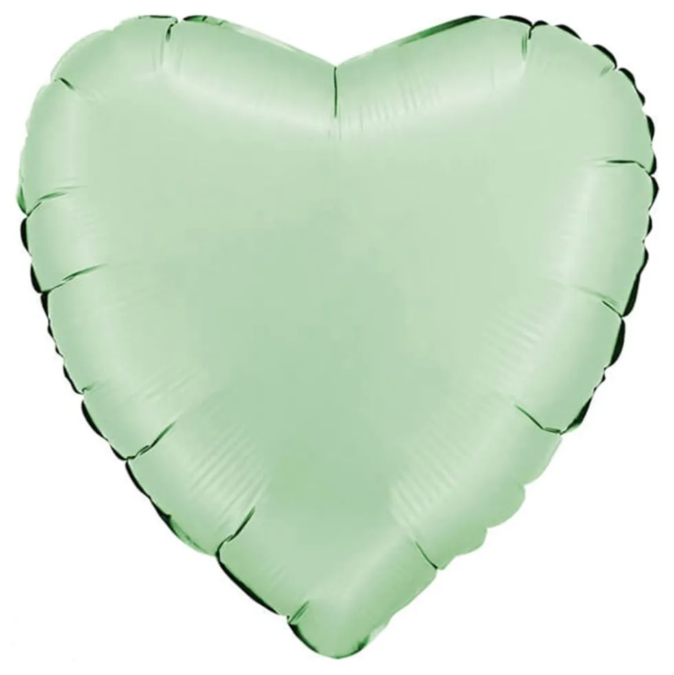 Folieballong Hjärta Satin Glazed Mint