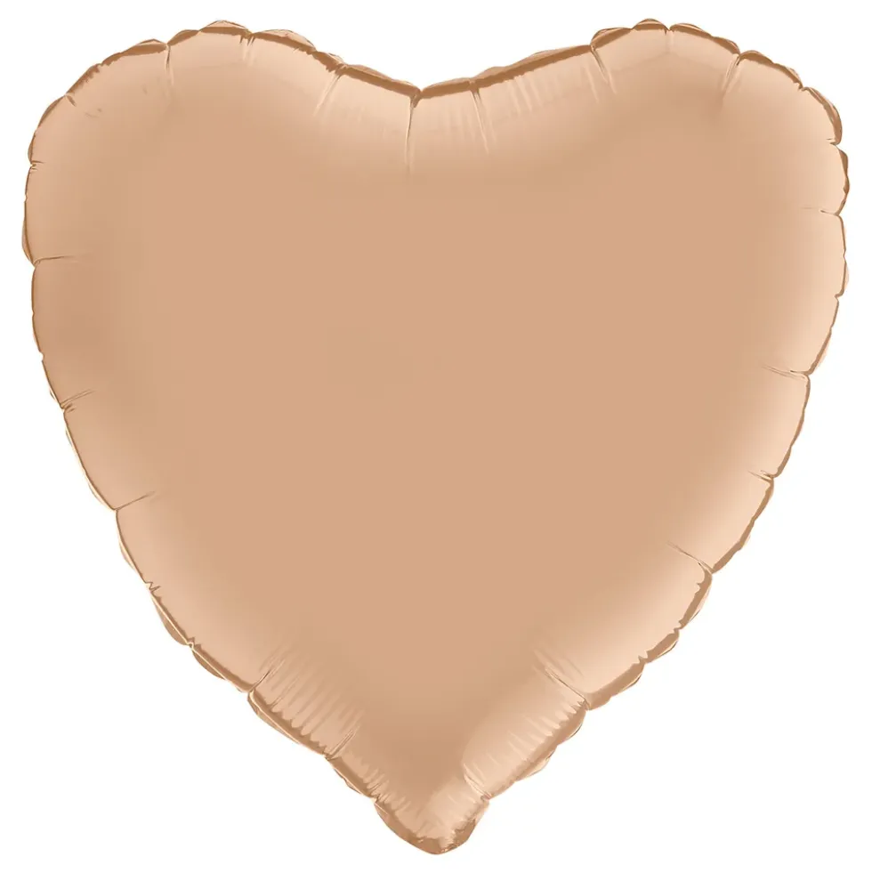 Folieballong Hjärta Satin Nude