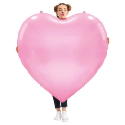 Folieballong Hjärtformad XXL Rosa