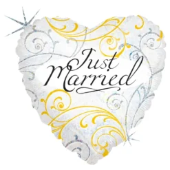 Folieballong Just Married Hjärta